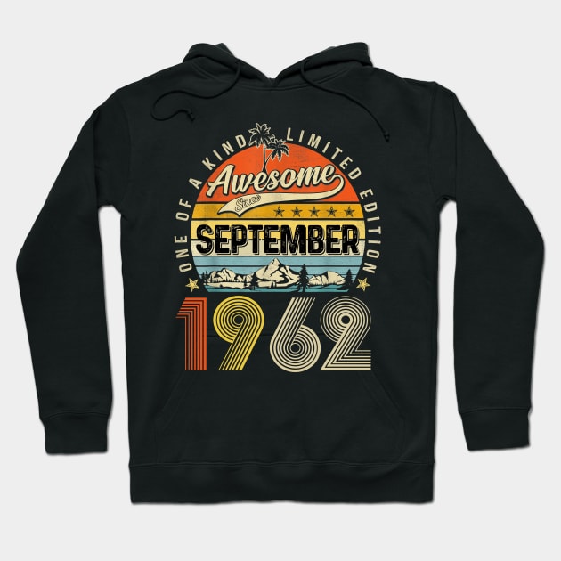 Awesome Since September 1962 Vintage 61st Birthday Hoodie by Centorinoruben.Butterfly